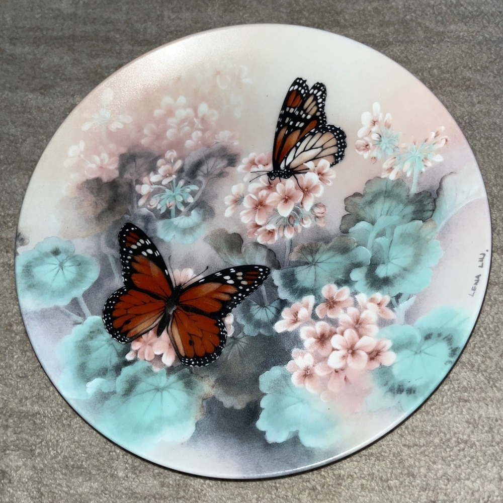 Lena Liu Monarch Butterflies Collector Plate W.S. George On Gossamer Wings 1988